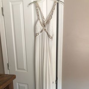 Long white gem prom/homecoming dress